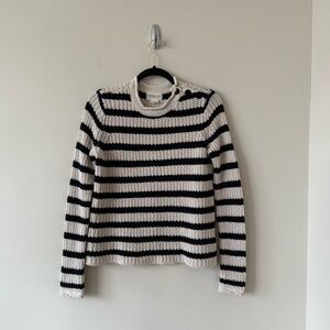 Striped Navy and Cream Knit Sweater